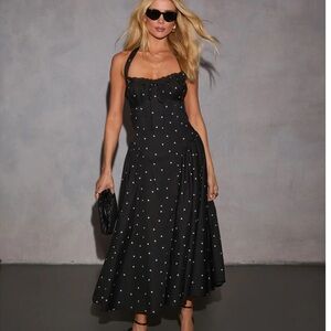 Vici Elegant Black Corset Halter Dress